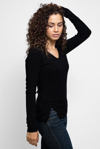 Inhabit Side-slit V Black