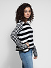 The Great The Long Sleeve Crop Tee Black Mixed Stripe