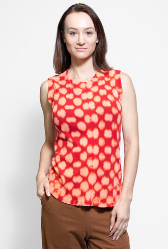 Raquel Allegra Muscle Tee Tomato Tie Dye