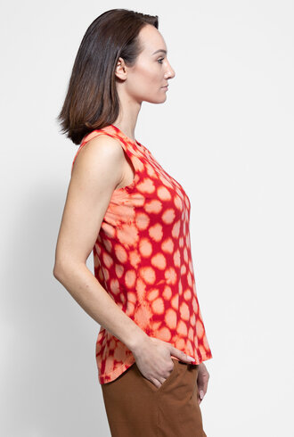 Raquel Allegra Muscle Tee Tomato Tie Dye