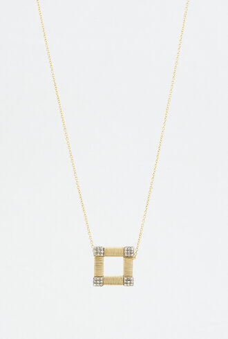 Dana Kellin Fine Diamond Gold Square Pendant Necklace