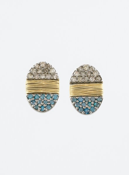 Dana Kellin Fine Pave Diamond Slicer Shaped Post Earrings
