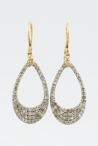 Dana Kellin Fine Pave  Diamond Gold Hoops