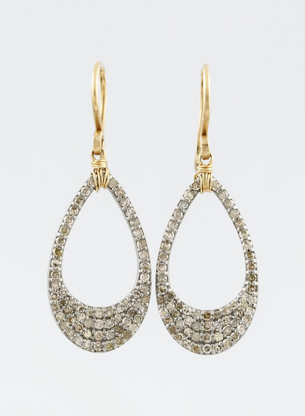 Dana Kellin Fine Pave  Diamond Gold Hoops