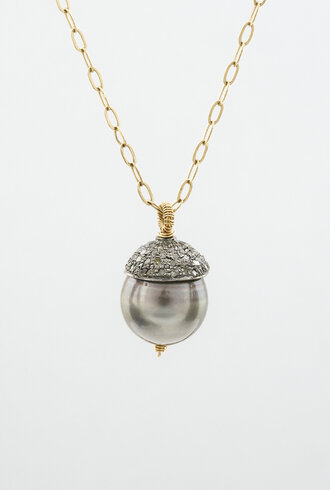 Dana Kellin Fine Pearl  Pendant Gold Necklace