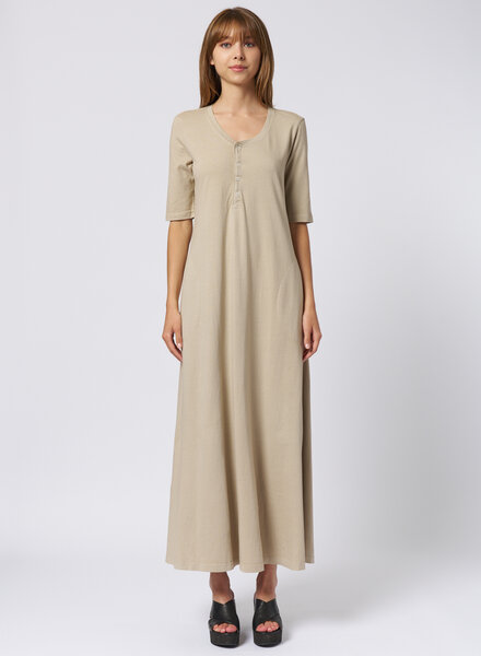 Raquel Allegra Bianca Drama Maxi Dress Clay