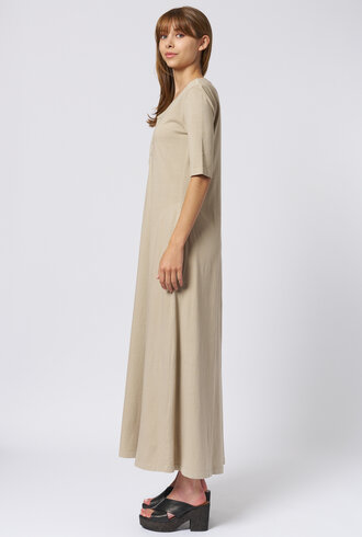 Raquel Allegra Bianca Drama Maxi Dress Clay