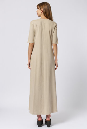 Raquel Allegra Bianca Drama Maxi Dress Clay