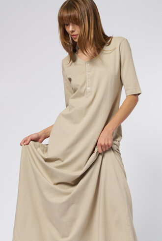 Raquel Allegra Bianca Drama Maxi Dress Clay