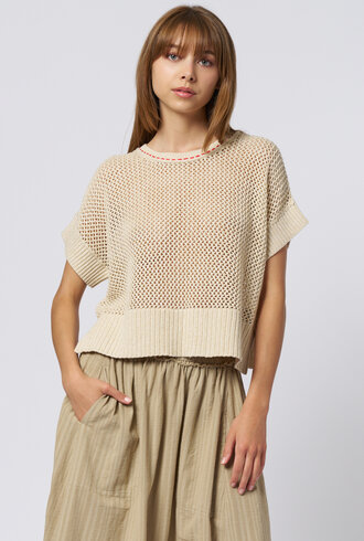 Raquel Allegra Micro Pullover White Marled