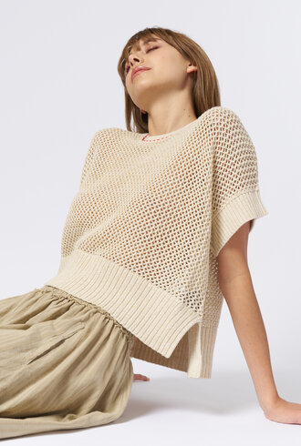 Raquel Allegra Micro Pullover White Marled