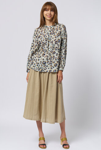 Raquel Allegra Dee Blouse Blue Leopard