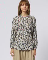 Raquel Allegra Dee Blouse Blue Leopard