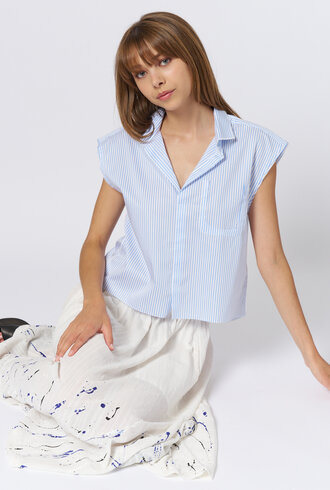 Raquel Allegra Nikki Shirt Blue Stripe