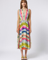 Raquel Allegra Day Dress Ikat Stripe