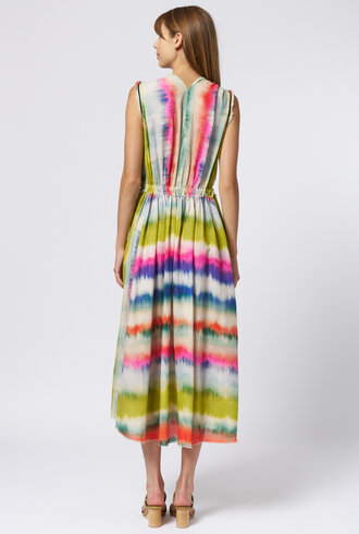 Raquel Allegra Day Dress Ikat Stripe