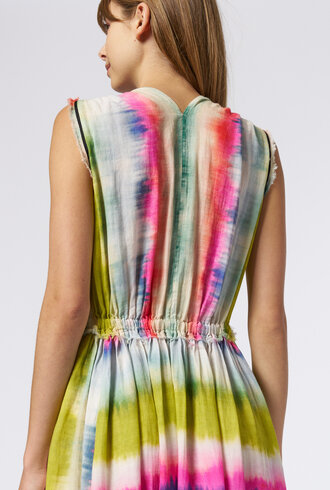 Raquel Allegra Day Dress Ikat Stripe