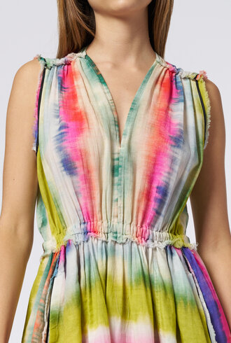 Raquel Allegra Day Dress Ikat Stripe
