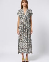 Raquel Allegra Talitha Caftan Blue Leopard