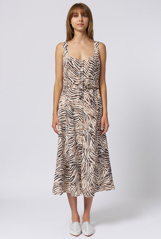 Raquel Allegra Flo Dress Brown Zebra