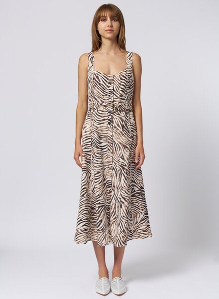 Raquel Allegra Flo Dress Brown Zebra