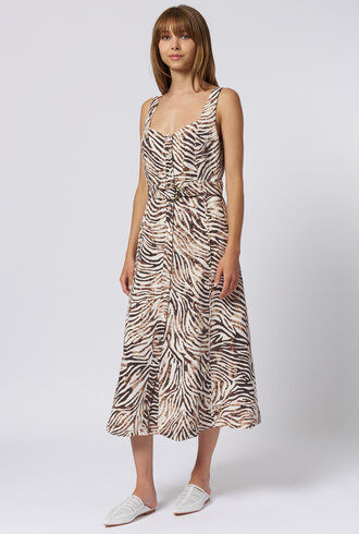 Raquel Allegra Flo Dress Brown Zebra