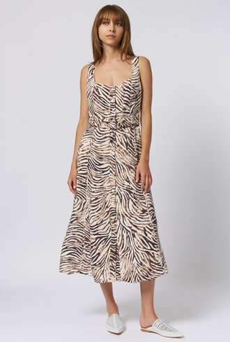 Raquel Allegra Flo Dress Brown Zebra