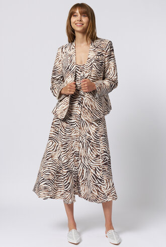 Raquel Allegra Flo Dress Brown Zebra