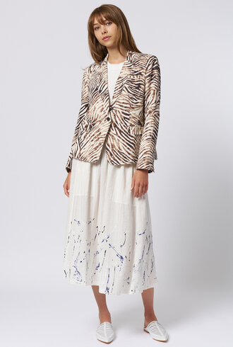 Raquel Allegra Pico Blazer Brown Zebra