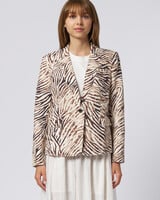 Raquel Allegra Pico Blazer Brown Zebra
