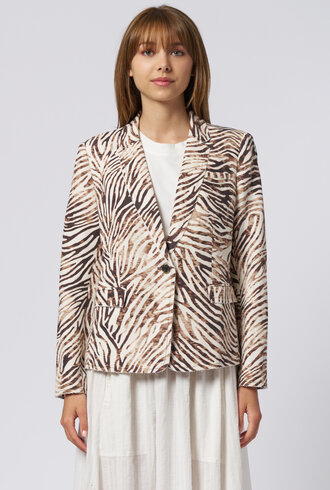 Raquel Allegra Pico Blazer Brown Zebra