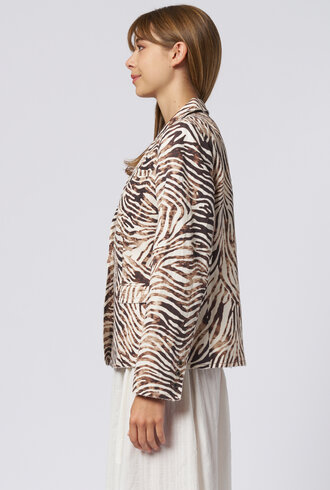 Raquel Allegra Pico Blazer Brown Zebra