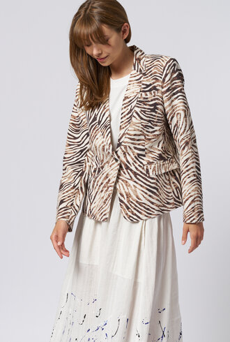 Raquel Allegra Pico Blazer Brown Zebra