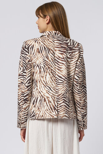 Raquel Allegra Pico Blazer Brown Zebra