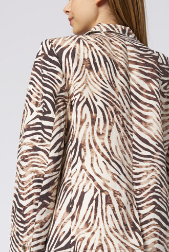 Raquel Allegra Pico Blazer Brown Zebra
