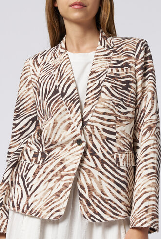Raquel Allegra Pico Blazer Brown Zebra
