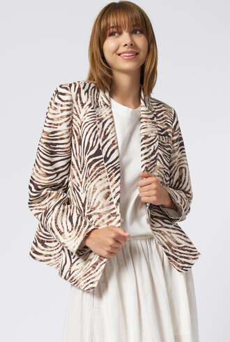 Raquel Allegra Pico Blazer Brown Zebra