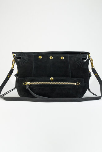 Jerome Dreyfuss Lucky Hobo Split Suede Noir