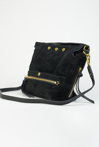 Jerome Dreyfuss Lucky Hobo Split Suede Noir