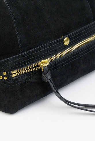 Jerome Dreyfuss Lucky Hobo Split Suede Noir