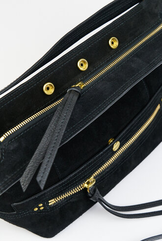 Jerome Dreyfuss Lucky Hobo Split Suede Noir