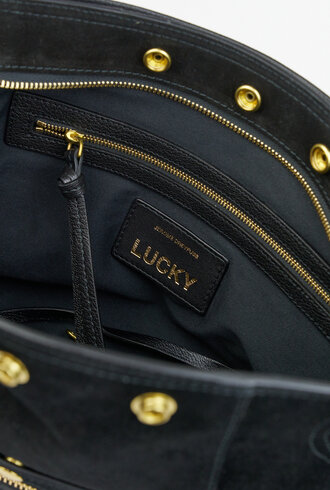 Jerome Dreyfuss Lucky Hobo Split Suede Noir