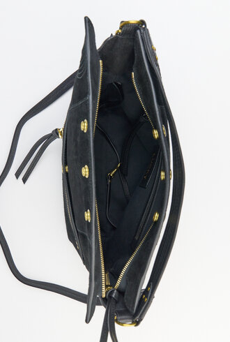 Jerome Dreyfuss Lucky Hobo Split Suede Noir