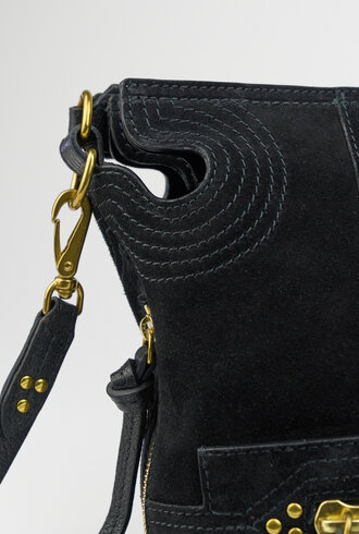 Jerome Dreyfuss Lucky Hobo Split Suede Noir