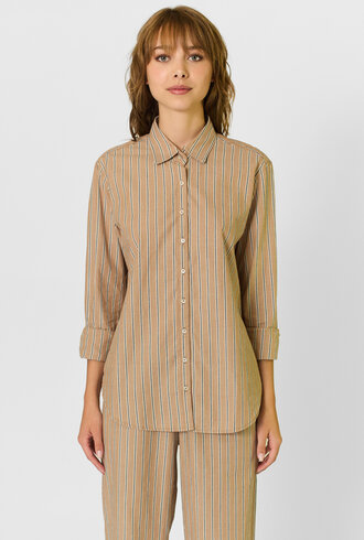 Xirena Beau Shirt Toffee Stripe
