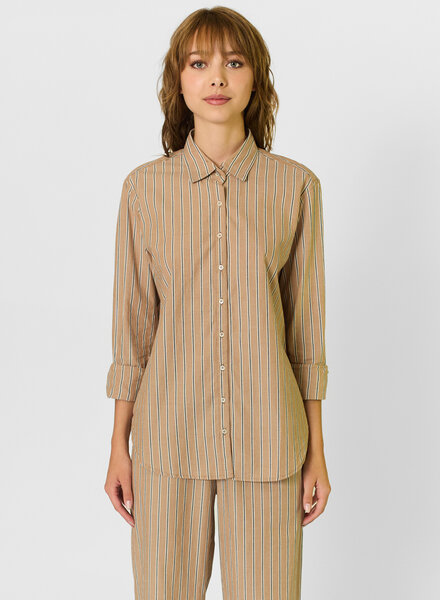 Xirena Beau Shirt Toffee Stripe