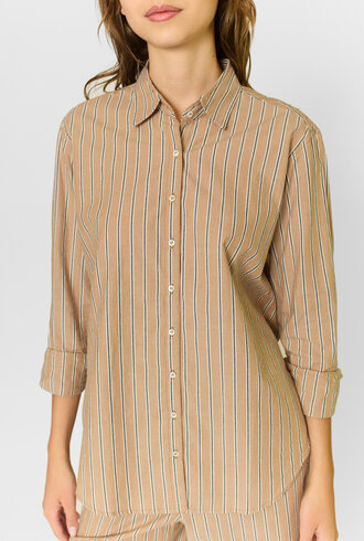 Xirena Beau Shirt Toffee Stripe