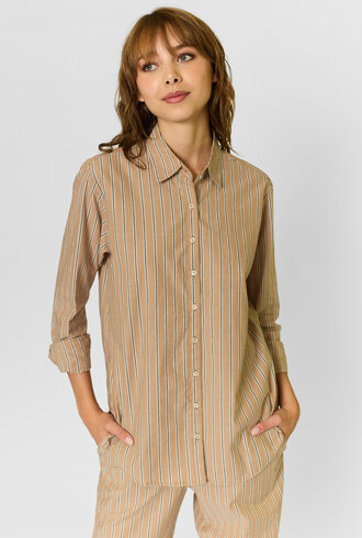 Xirena Beau Shirt Toffee Stripe