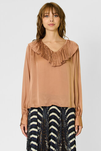 Ulla Johnson Liese Silk Blouse Desert Rose