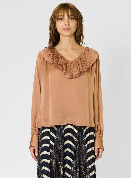 Ulla Johnson Liese Silk Blouse Desert Rose
